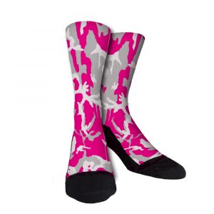 Camo Support Breast Cancer Awareness Custom Socks