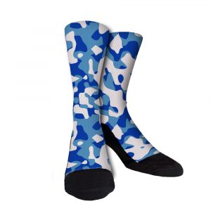 Carolina Blue Camo Custom Crew Socks