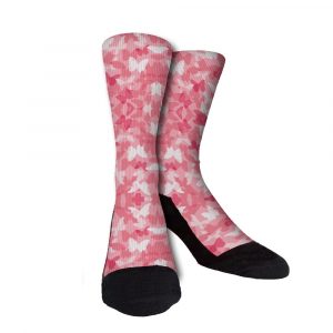 Pink Butterfly Camo Custom Crew Socks